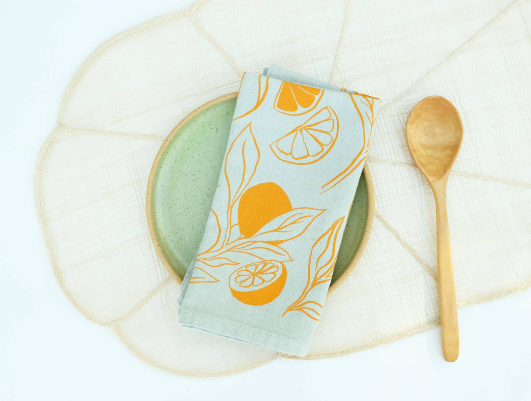 Clementine Linen Tea Towel