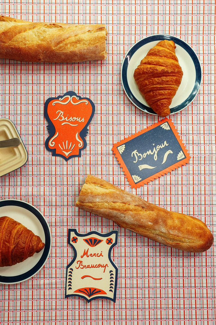 Bonjour Die Cut Card