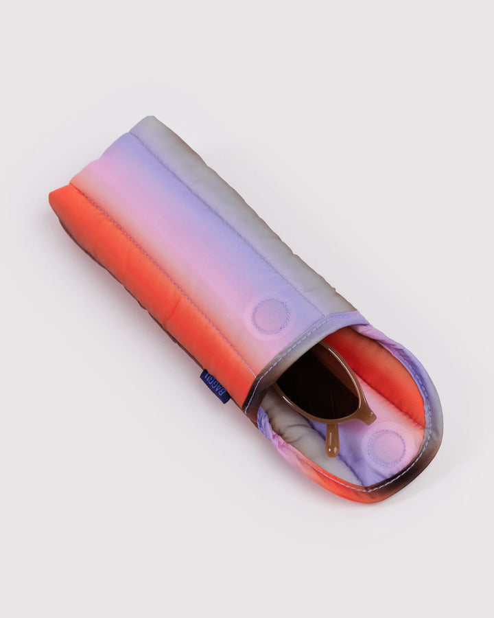 Puffy Glasses Sleeve - Gradient Stripe Poppy & Lilac