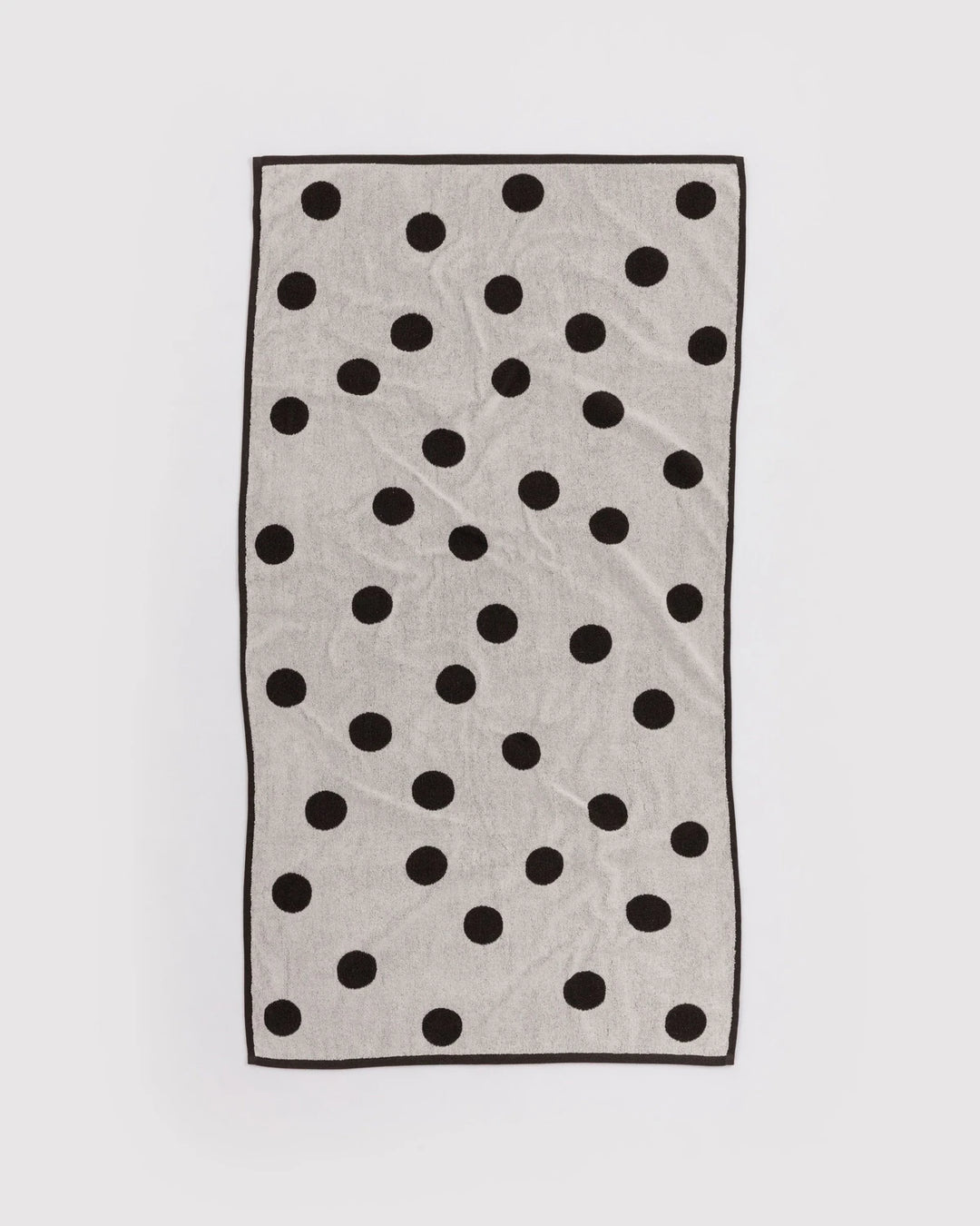Bath Towel - Cream and Black Polka Dot