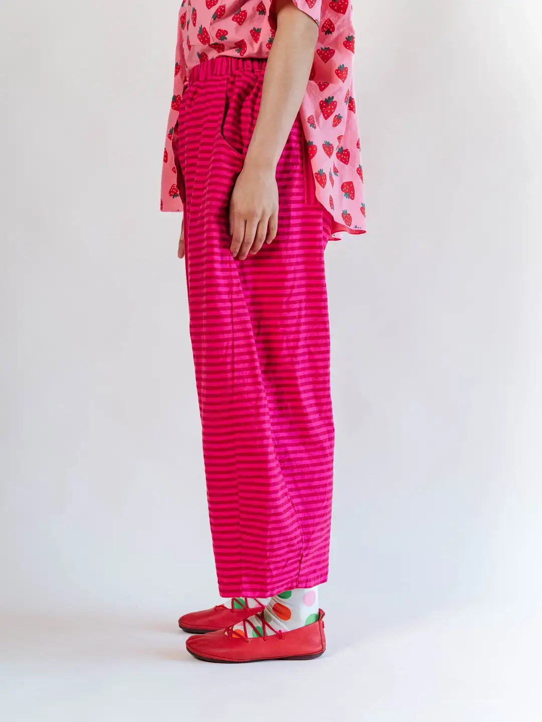 Pink Striped Balloon Pant