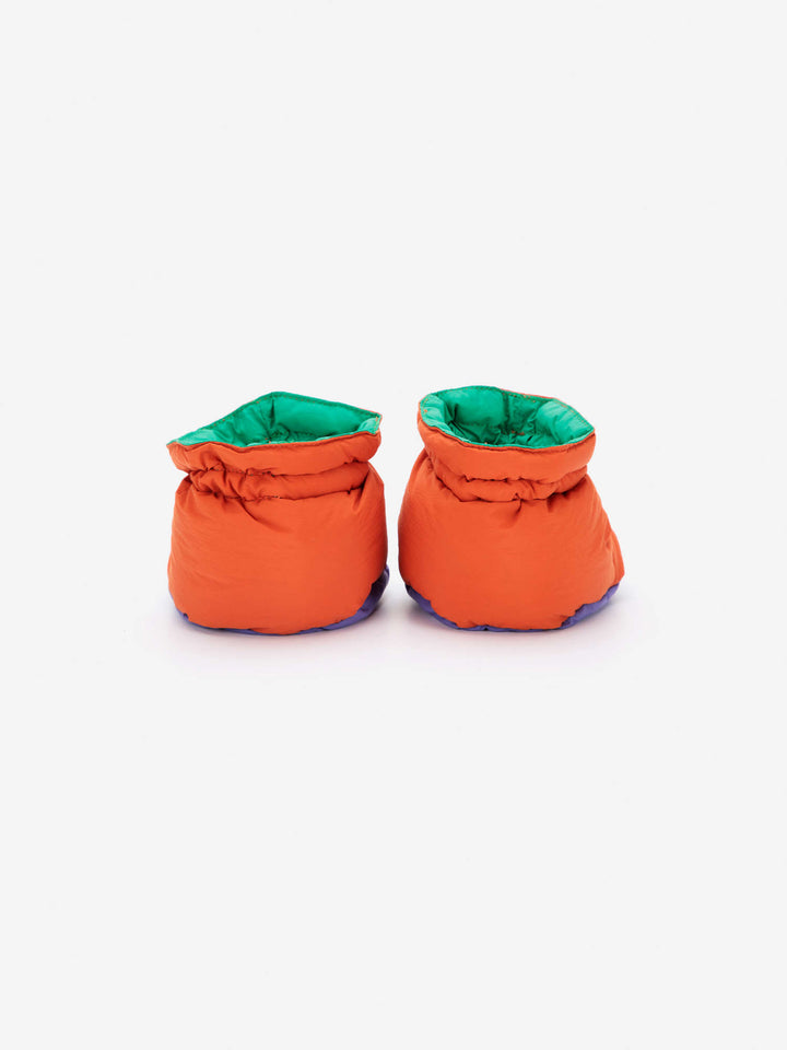 Padded Baby Booties - Red/Purple