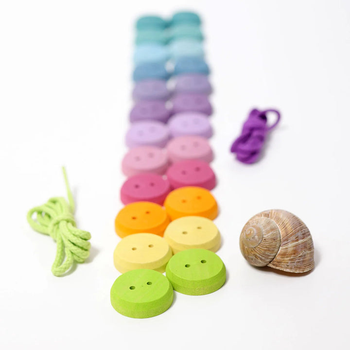 Wooden Buttons - Small Pastel