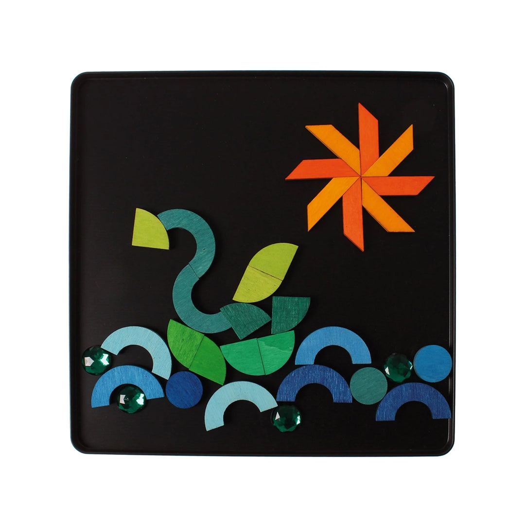 Magnet Puzzle Triangle, Square, Circle with Sparkling Parts