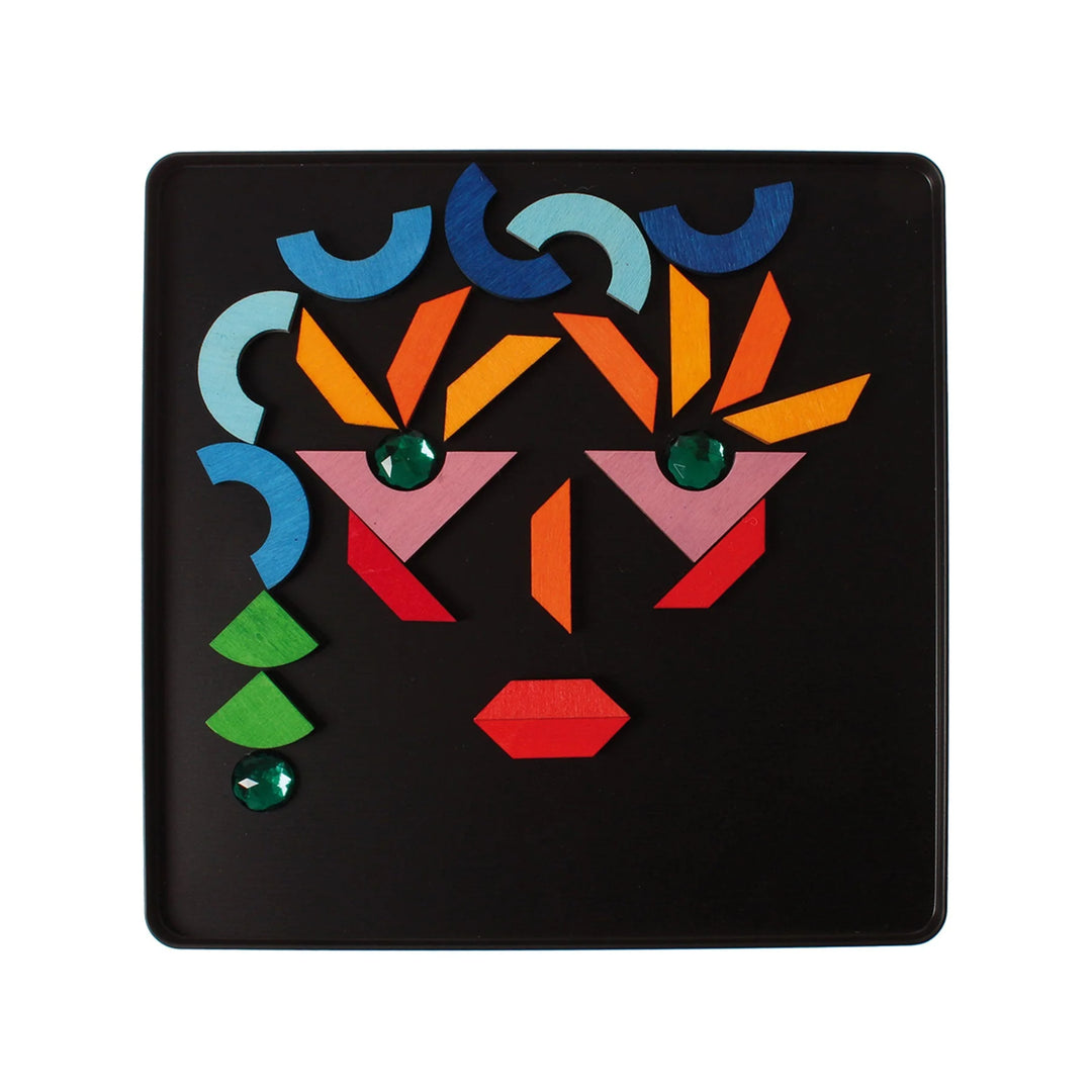 Magnet Puzzle Triangle, Square, Circle with Sparkling Parts