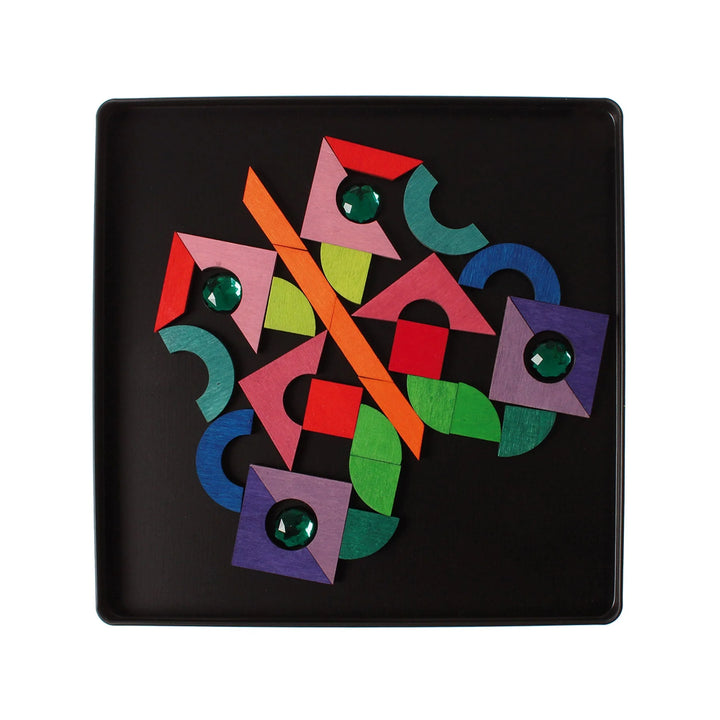 Magnet Puzzle Triangle, Square, Circle with Sparkling Parts