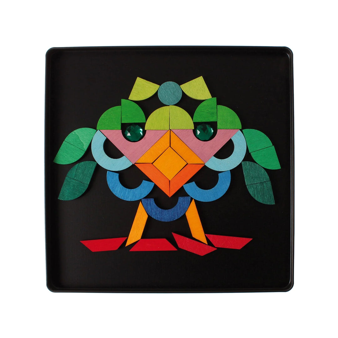 Magnet Puzzle Triangle, Square, Circle with Sparkling Parts