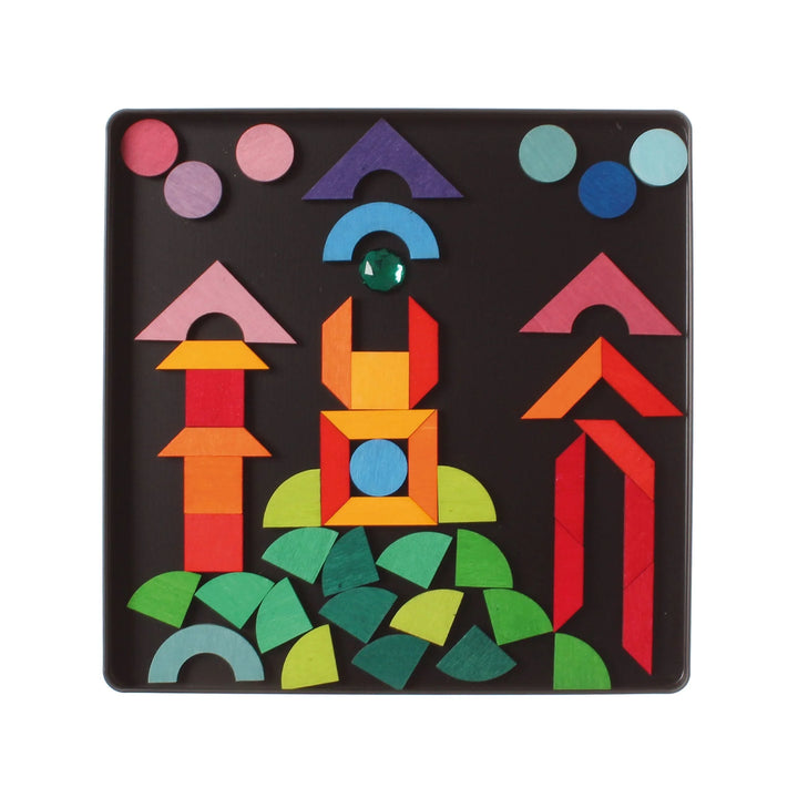 Magnet Puzzle Triangle, Square, Circle with Sparkling Parts