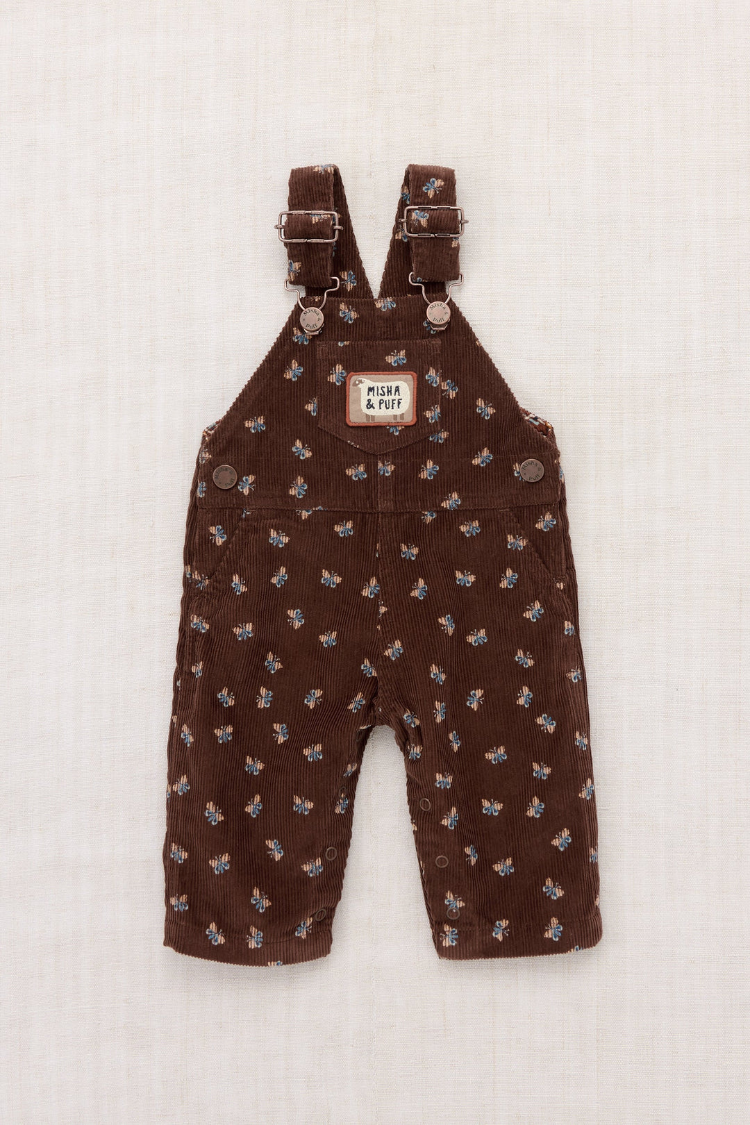 Baby Corduroy Carpenter Overalls - Dark Roast Mariposa