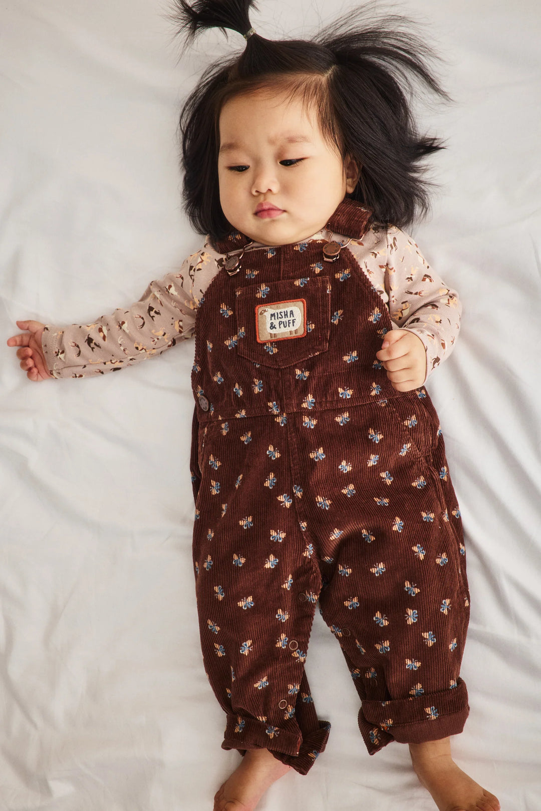 Baby Corduroy Carpenter Overalls - Dark Roast Mariposa