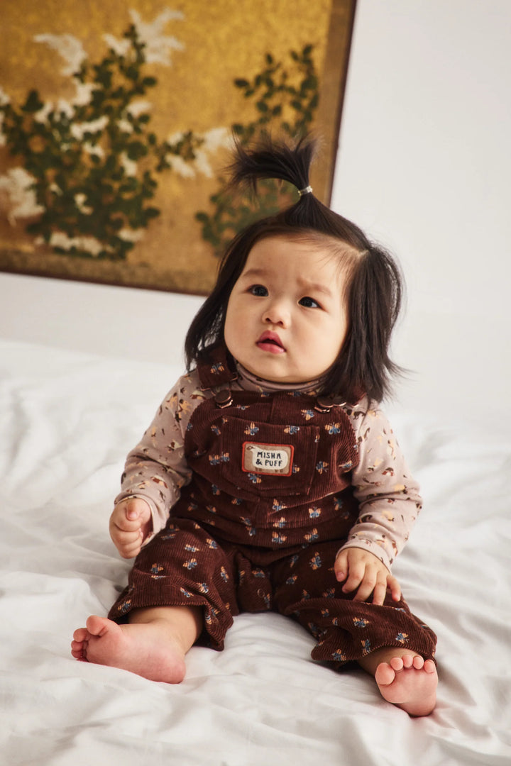 Baby Corduroy Carpenter Overalls - Dark Roast Mariposa