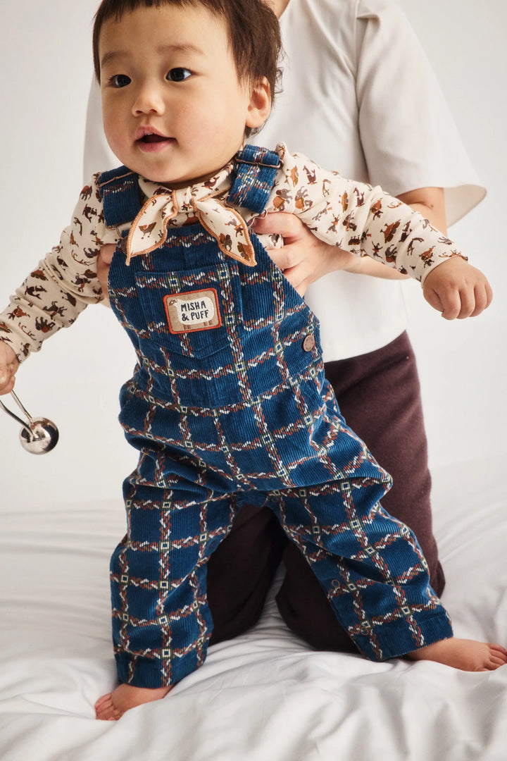 Baby Corduroy Carpenter Overalls - Marine Blue Portico