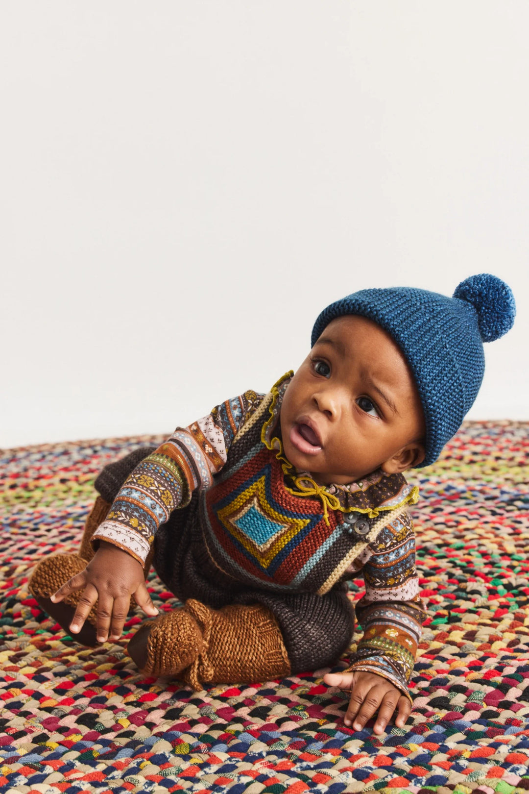 Baby Garter Hat - Moonlight