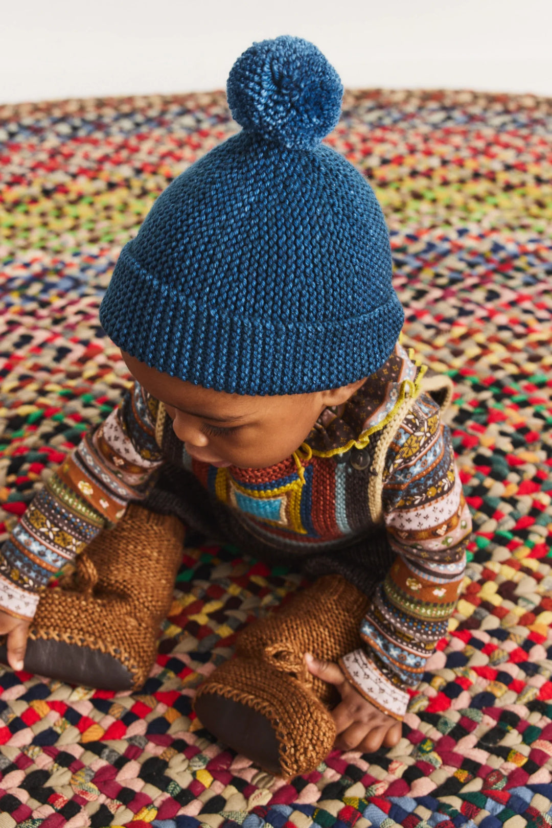 Baby Garter Hat - Moonlight