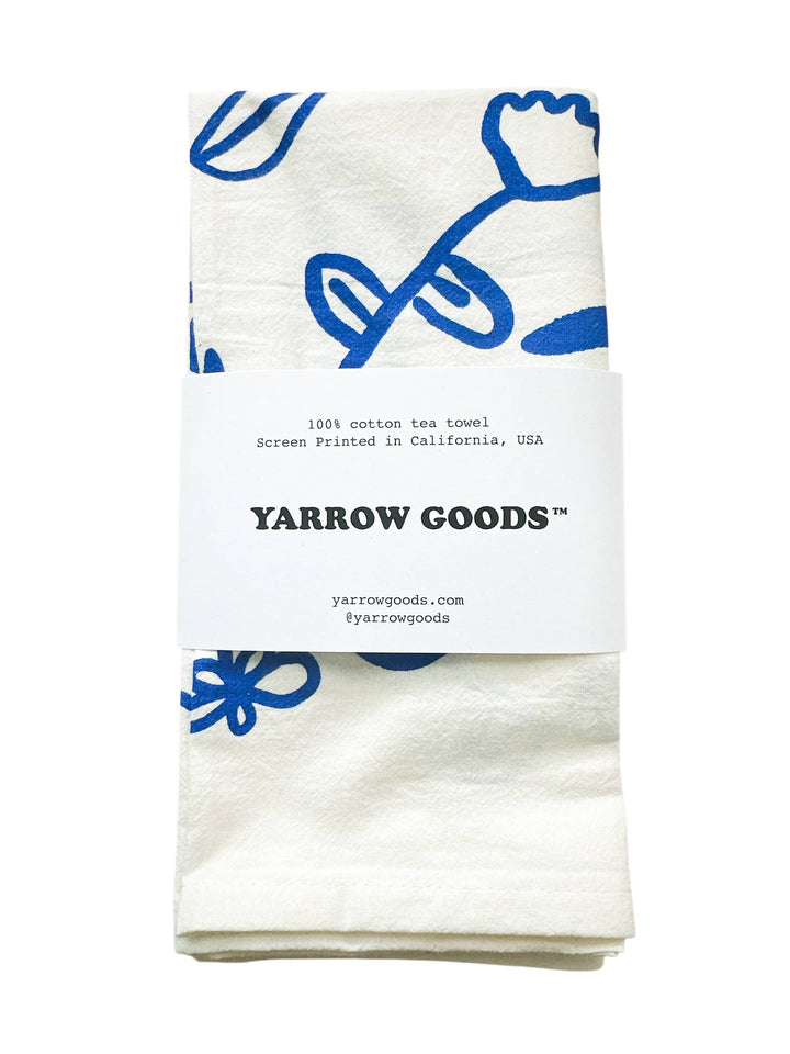 Blue Flowers Tea Towel