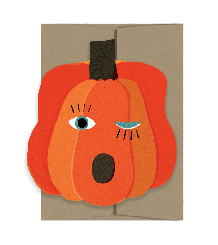 Pumpkin Blink Die Cut Card