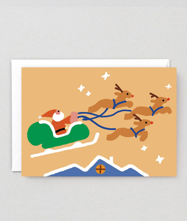 Santa and Sleigh Holiday Greeting Card