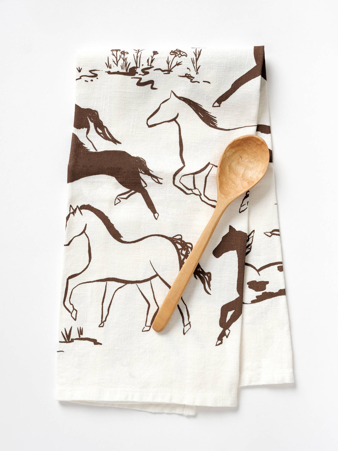 Wild Horses Linen Tea Towel