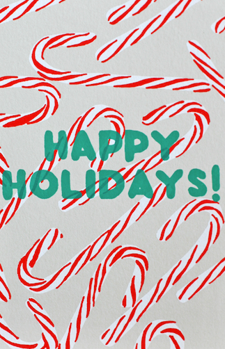 Holiday Candy Canes Greeting Card