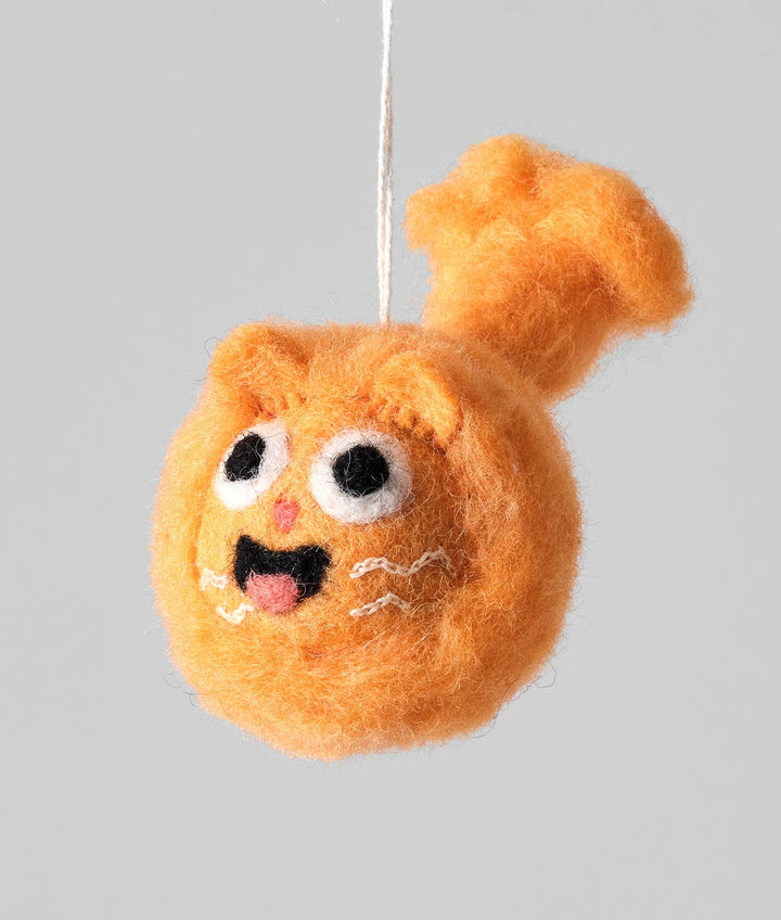 Big Fluffy Cat Hanging Felt Ornament