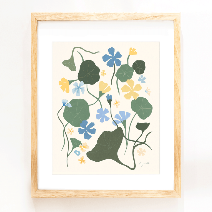 Blue Nasturtiums Print - 8x10