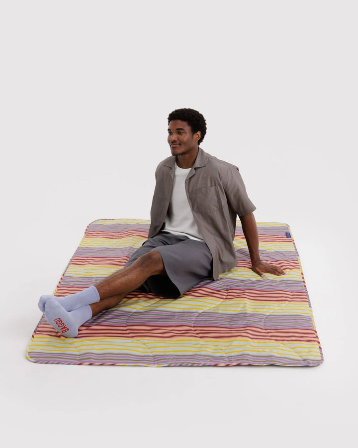 Puffy Picnic Blanket - Gradient Stripe Multi