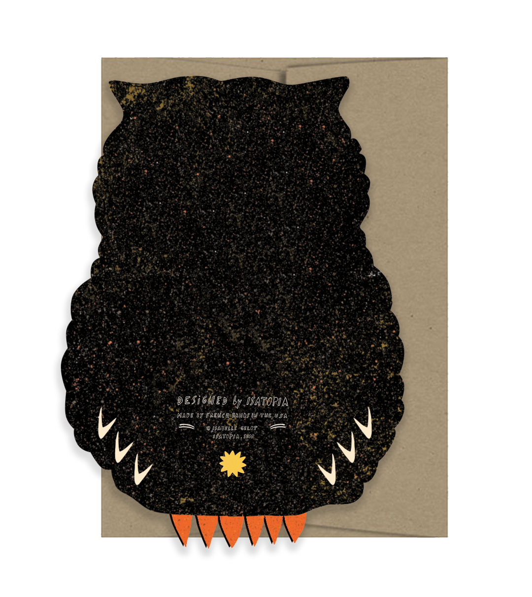 Owl Blink Die Cut Card