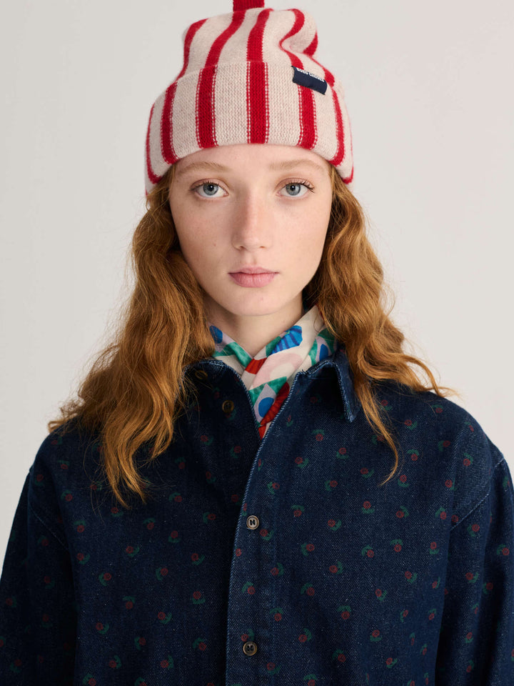 Merino Wool Stripes Beanie
