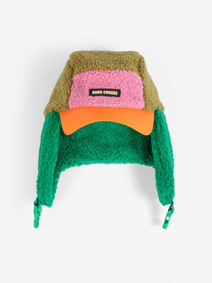 Color Block Chapka - Green/Pink