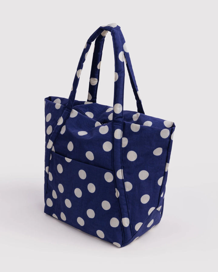 Cloud Bag - Navy and Cream Polka Dot