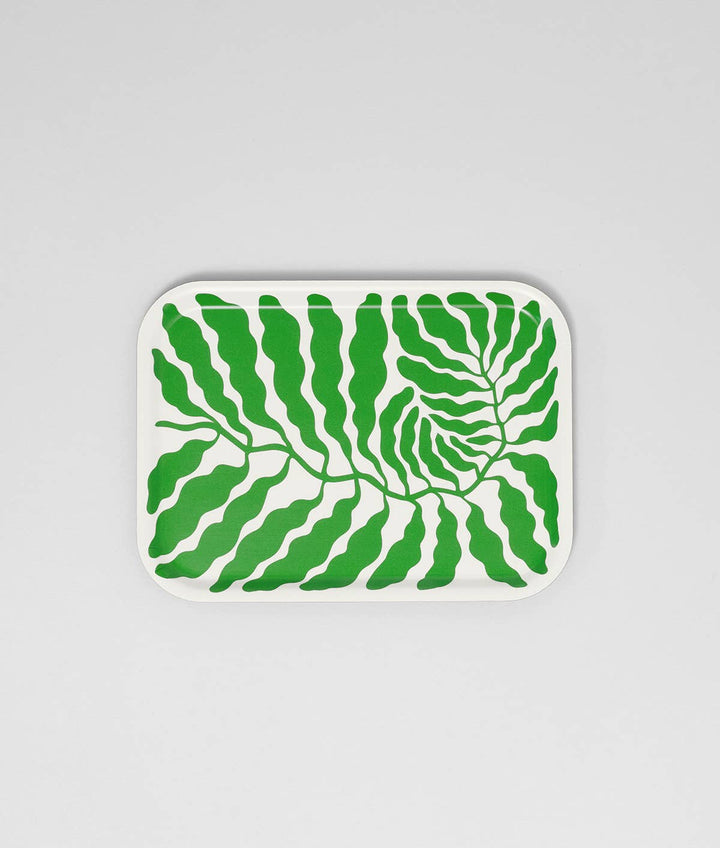 Spring Green Leaves Small Rectangle Birch Serving Tray