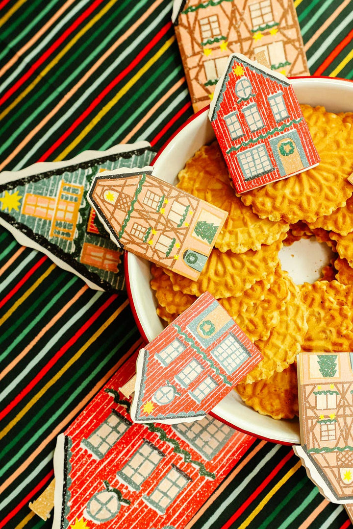 Blue Cottage Die Cut Card