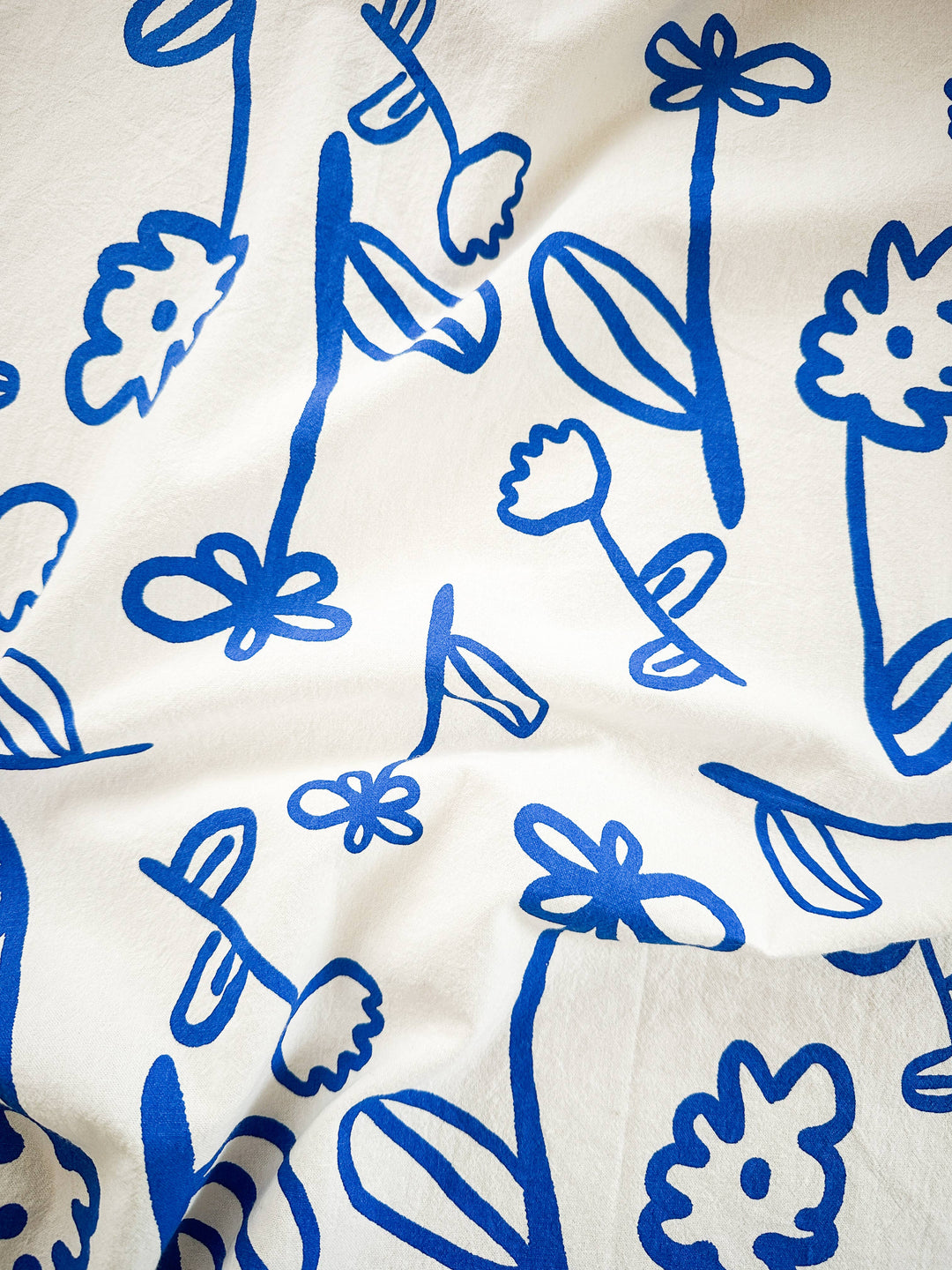 Blue Flowers Tea Towel
