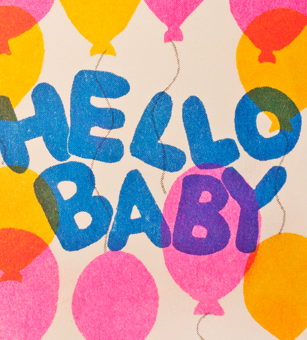 Hello Baby Balloons Greeting Card