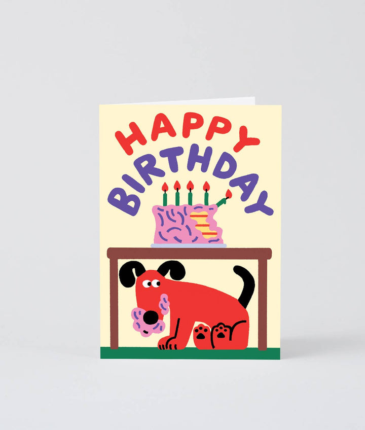 Happy Birthday Dog Ate The Cake' Greetings Card