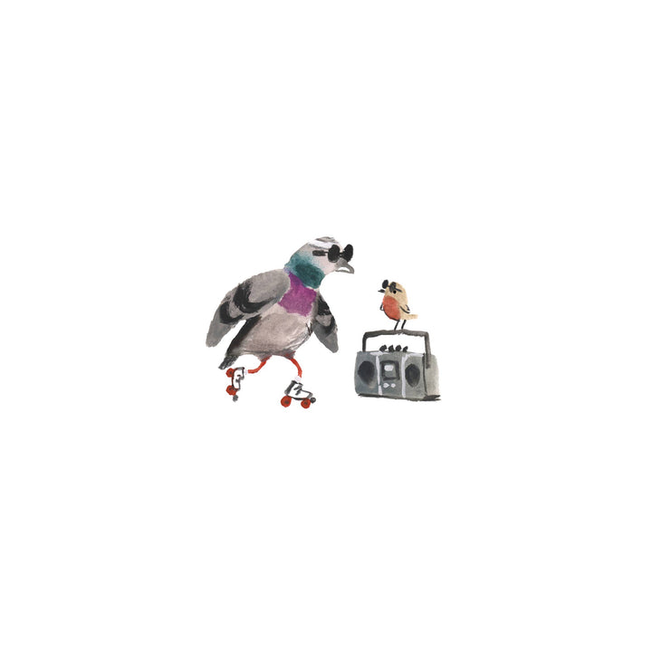 Skatin' City Pigeon Tattoo Pair