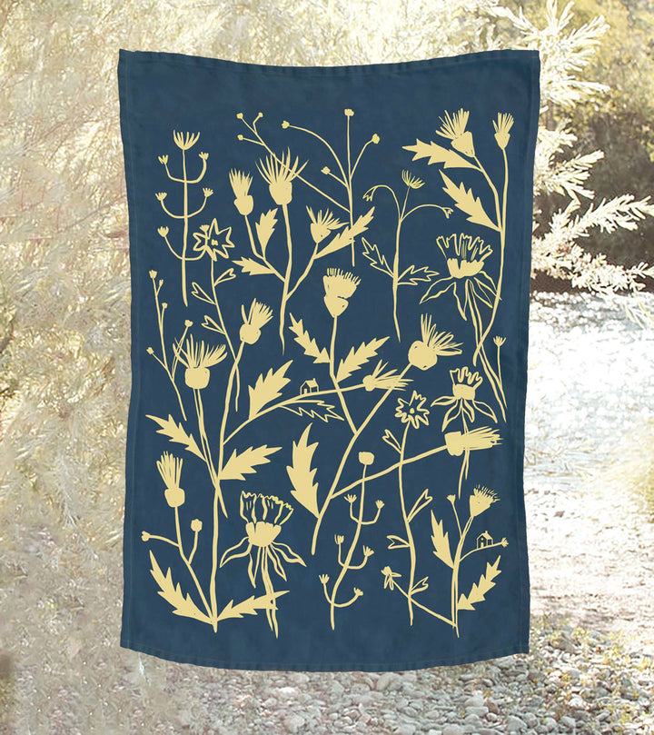 Wild Weeds Linen Tea Towel