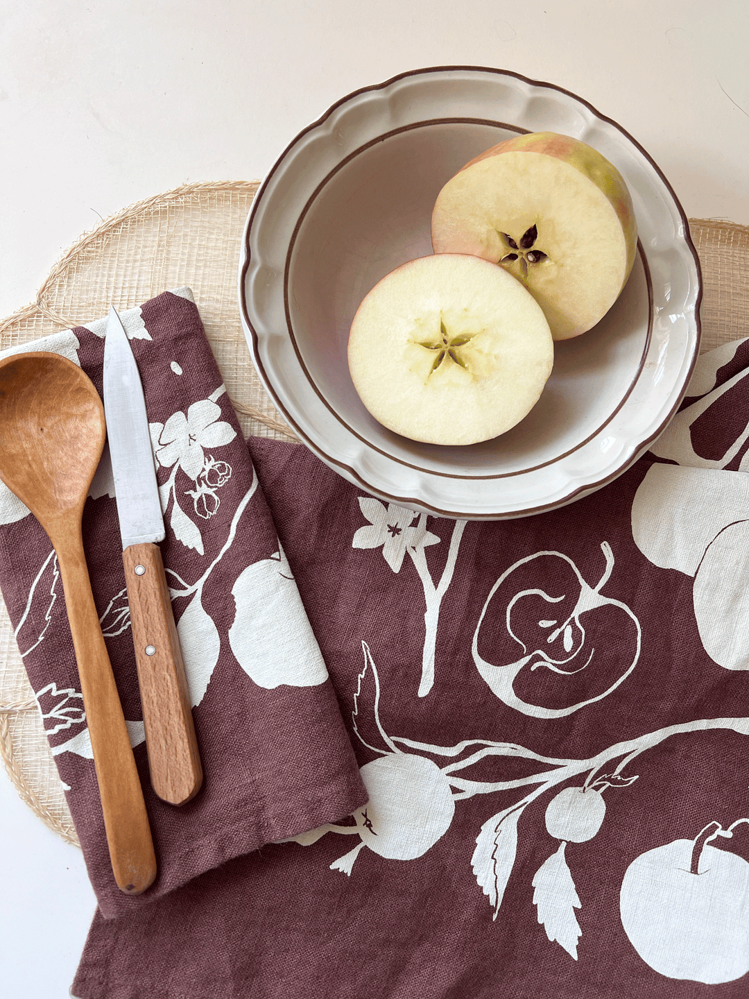 Apples Linen Tea Towel