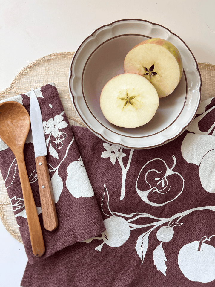 Apples Linen Tea Towel