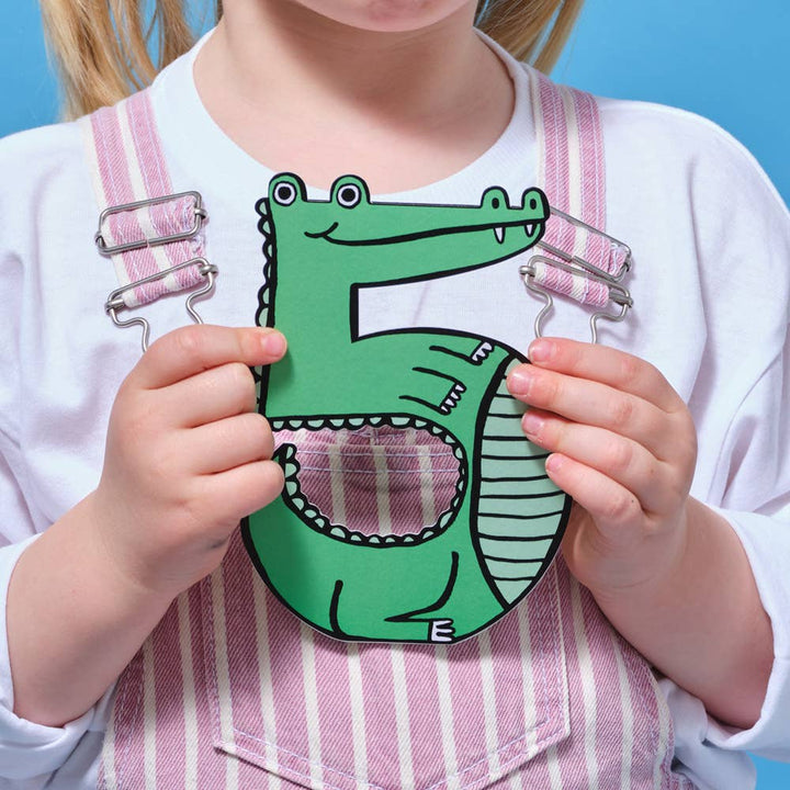 Croc 5th Birthday Kid's Birthday Number Card