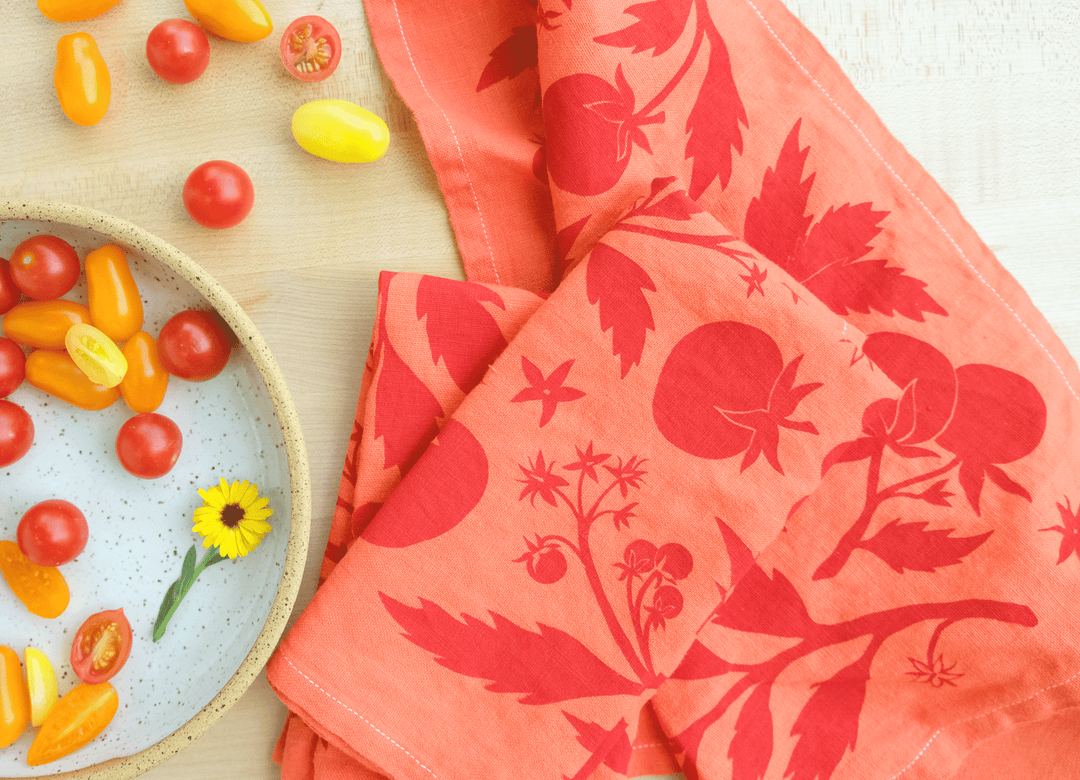 Tomato Linen Napkins - Set of 2