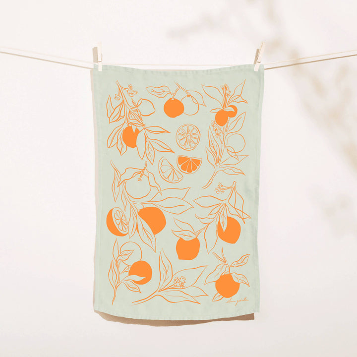 Clementine Linen Tea Towel
