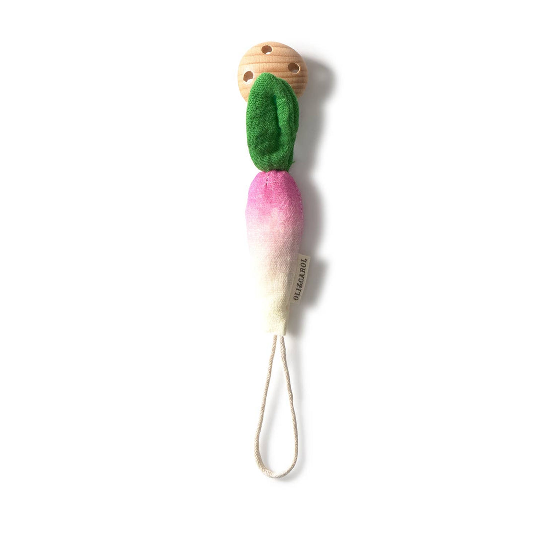 Ramona the Radish Pacifier Clip