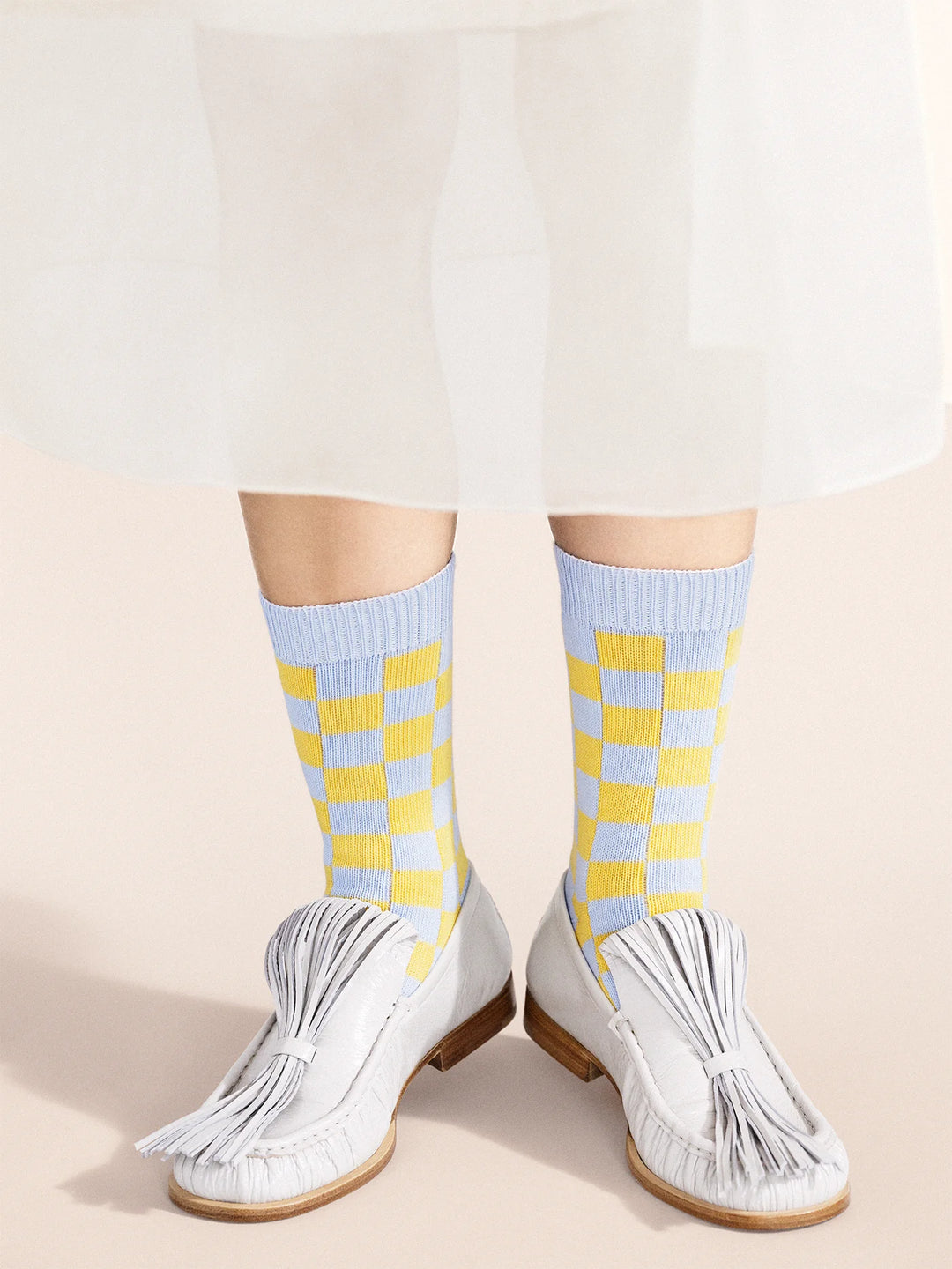Alice Checkered Crew Sock