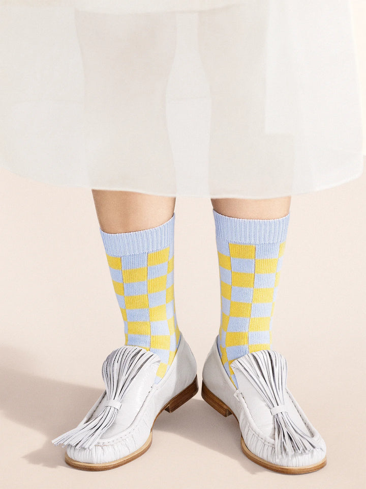 Alice Checkered Crew Sock