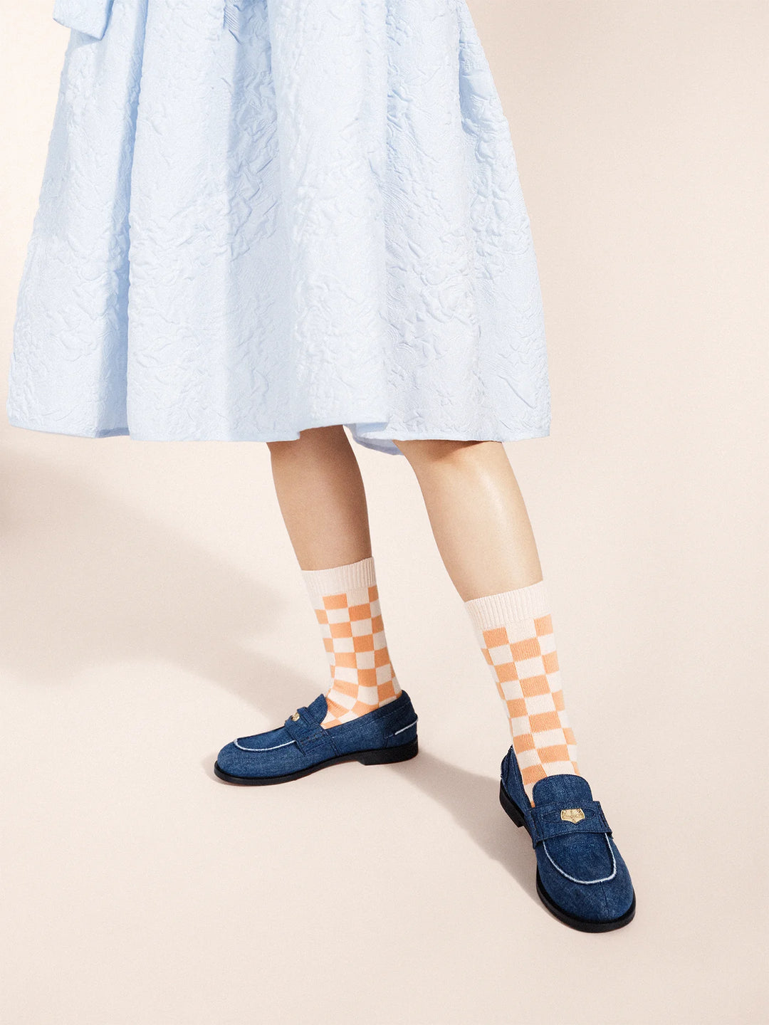 Alice Checkered Crew Sock