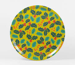 Holly Jolly Large Round Tray