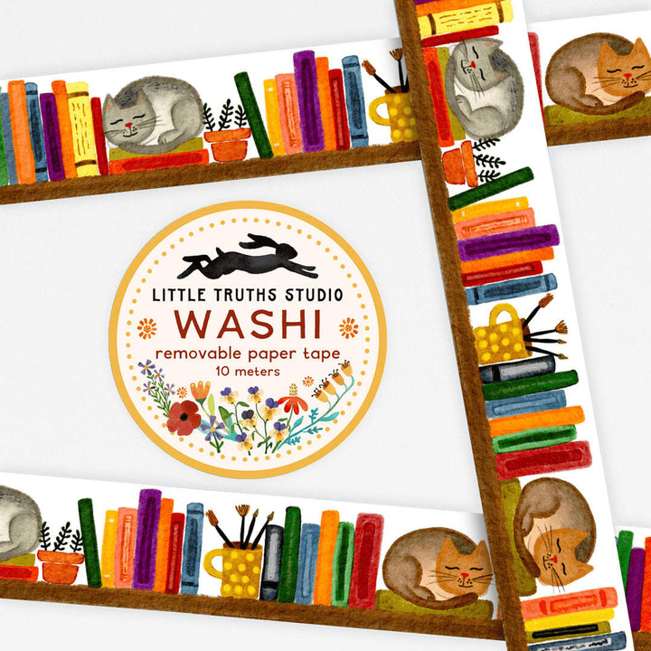 Books &amp; Cats Washi Tape