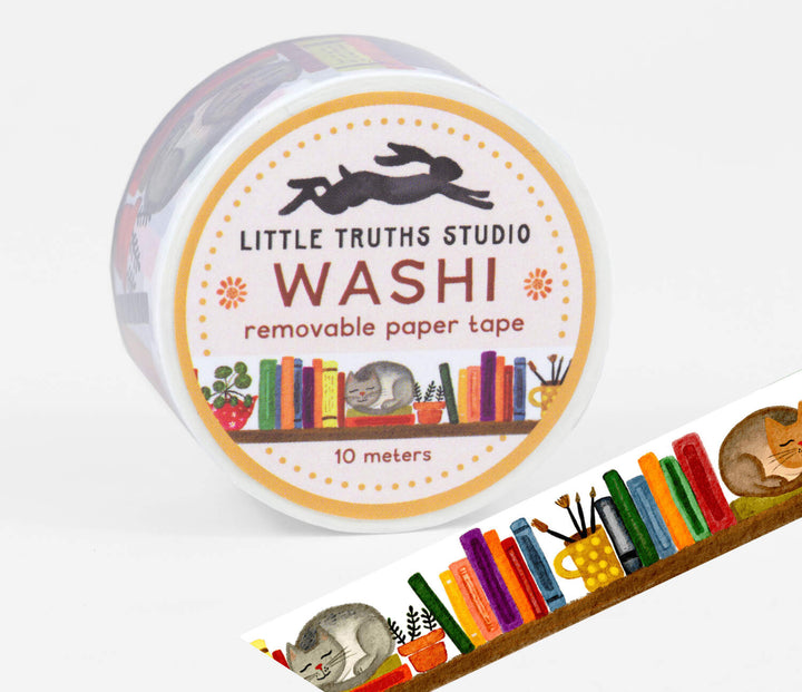 Books &amp; Cats Washi Tape