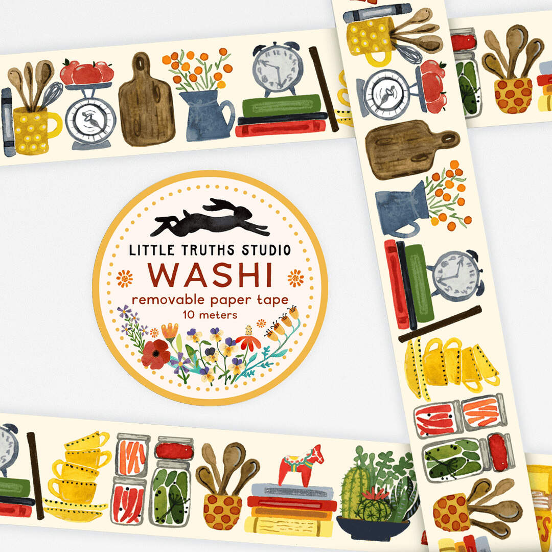 Kitchen Shelves Washi Tape